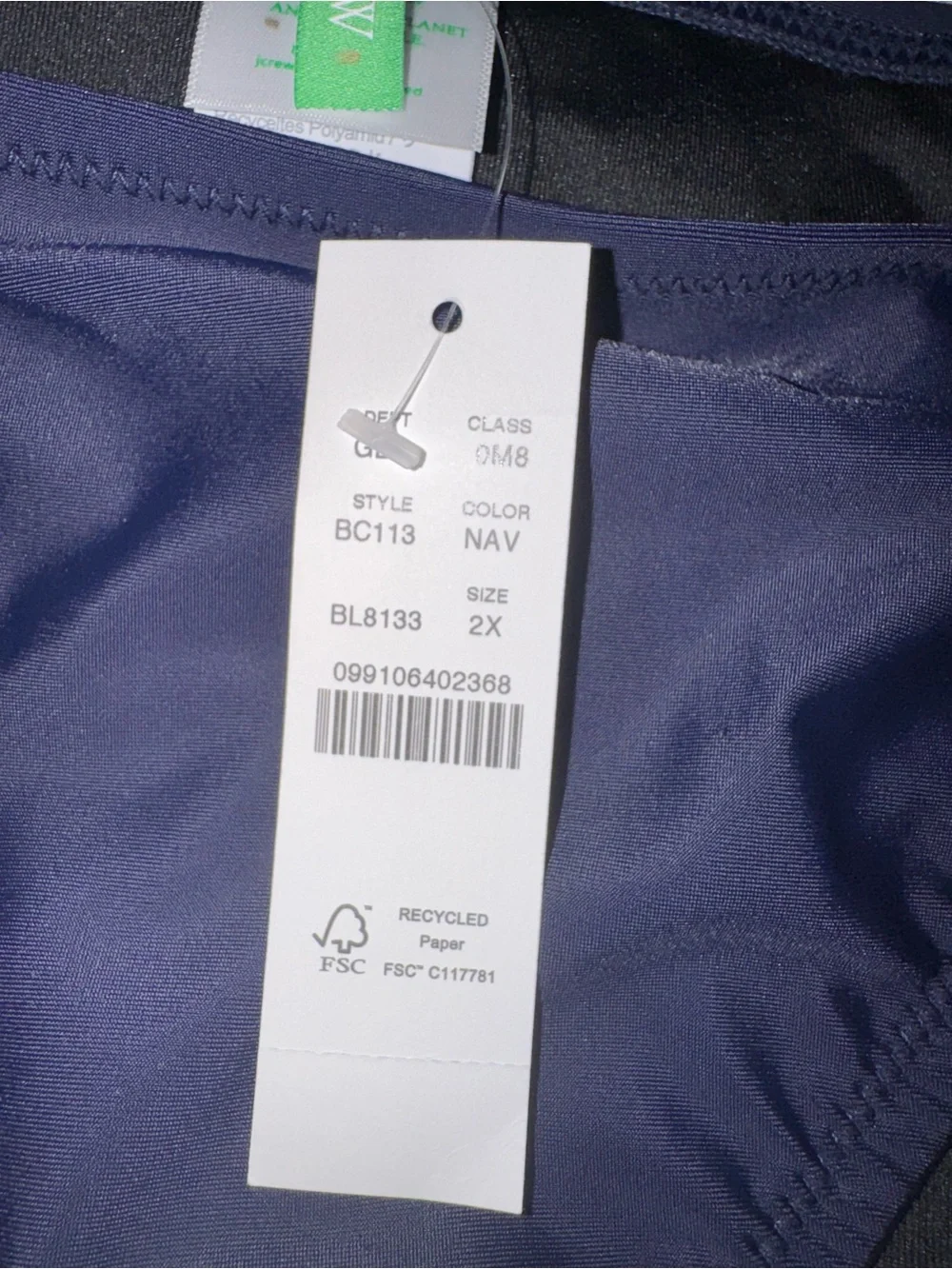 NWT J. Crew Heritage Hipster Navy Blue Tie-Side Swim Bottom Bikini 2X